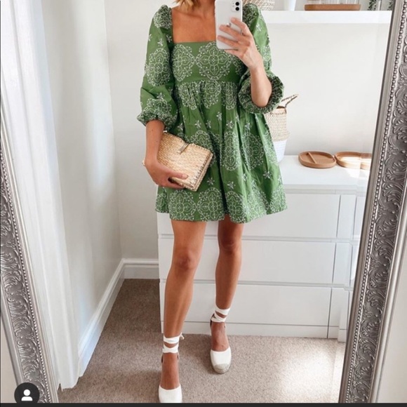 🔥 SOLD Zara embroidered puffed sleeve dress - Picture 6 of 16